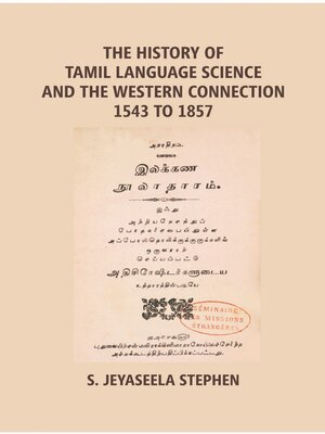 cover image of The History of Tamil Language Science and the Western Connection 1543-1875